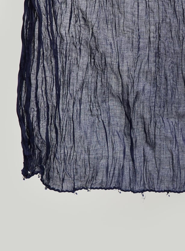 Women Solid Scrunched Dupatta