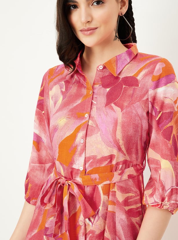 Women Floral Printed Midi Dress