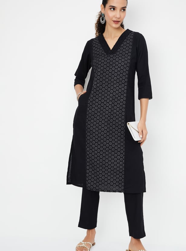 Women Printed Straight Kurta Set