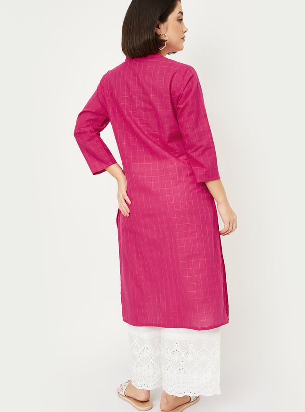 Women Embroidered Straight Kurta