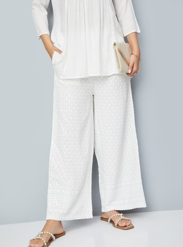 Women Embroidered Palazzos