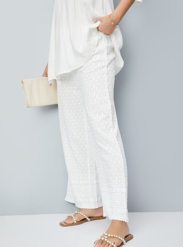 Women Embroidered Palazzos