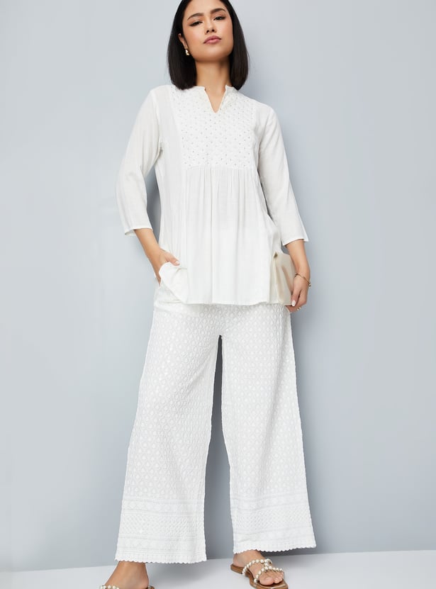 Women Embroidered Palazzos