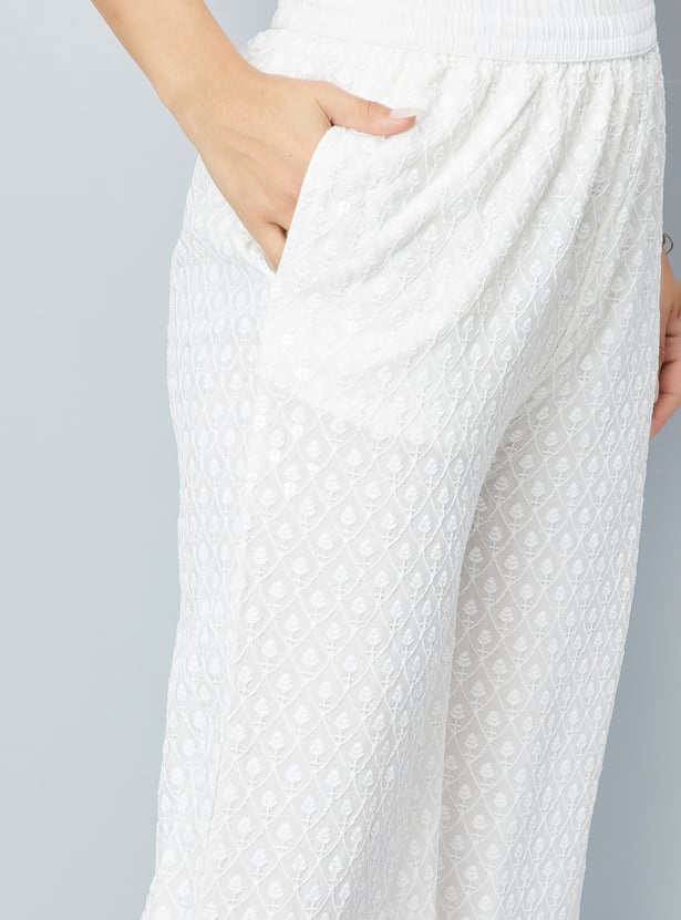 Women Embroidered Palazzos