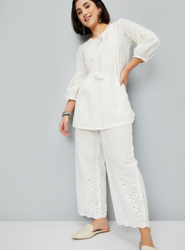 Women Schiffili Embroidered Palazzos