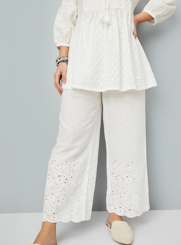 Women Schiffili Embroidered Palazzos