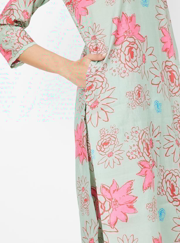 Women Floral Printed Straight Kurta Set