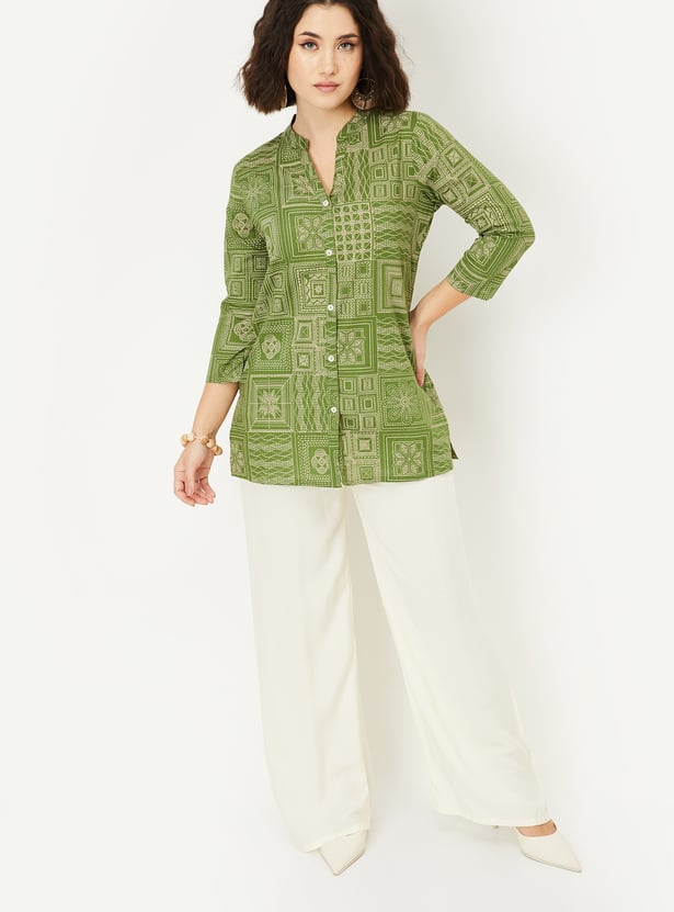 Women Printed Straight Short Kurti