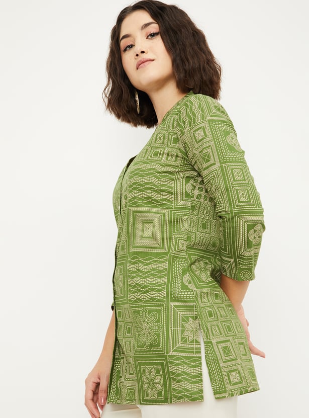 Women Printed Straight Short Kurti