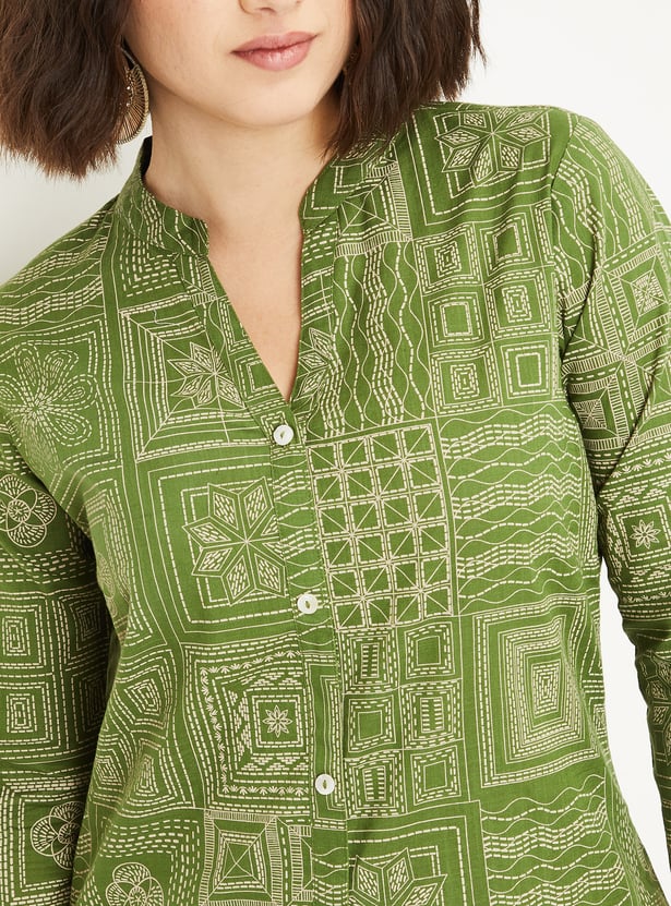 Women Printed Straight Short Kurti