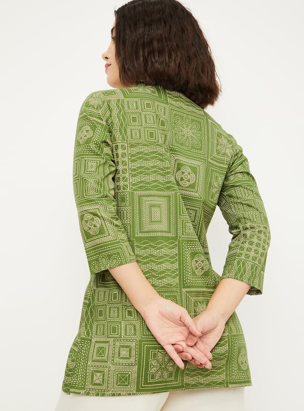 Women Printed Straight Short Kurti