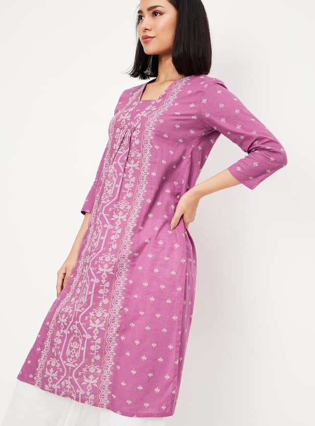 Women Embroidered Straight Kurta