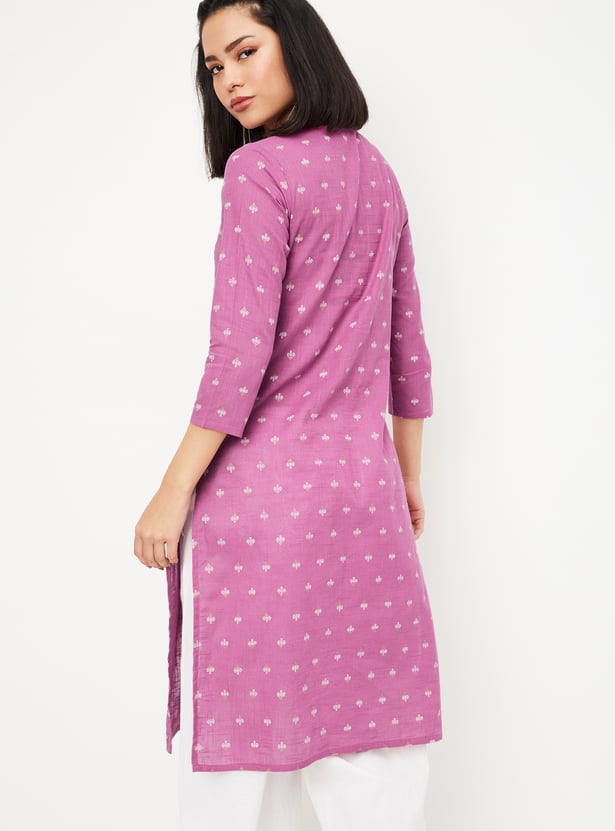 Women Embroidered Straight Kurta