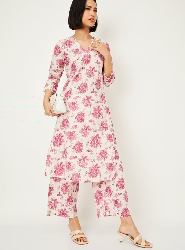 Women Floral Printed Straight Kurta Set