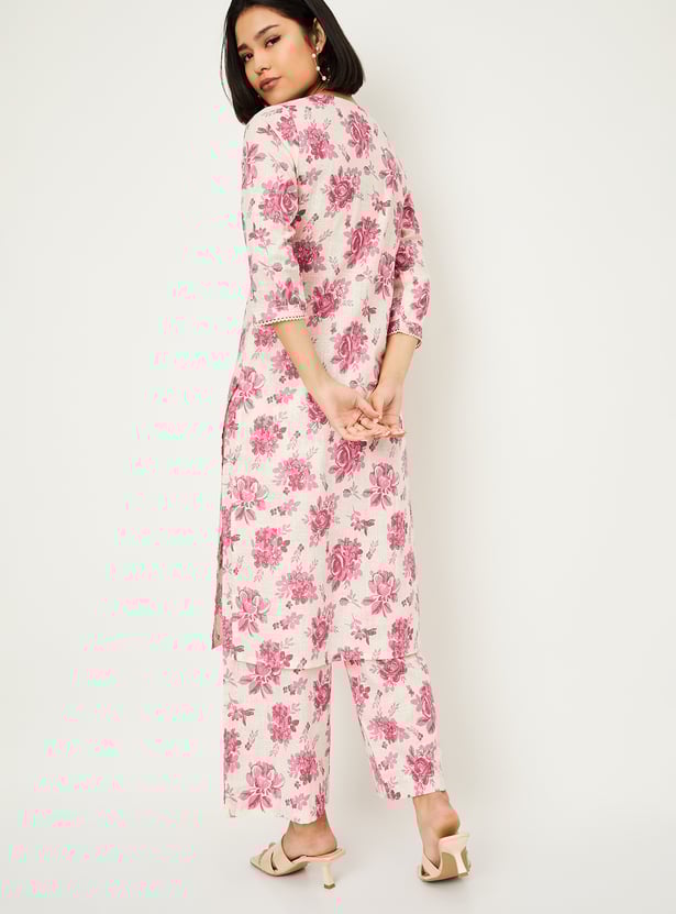 Women Floral Printed Straight Kurta Set