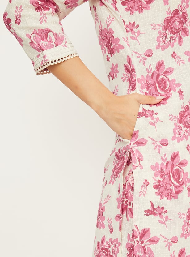 Women Floral Printed Straight Kurta Set