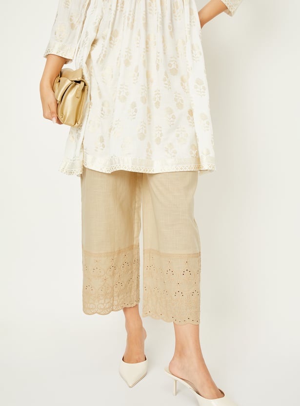 Women Schiffli Embroidered Palazzos