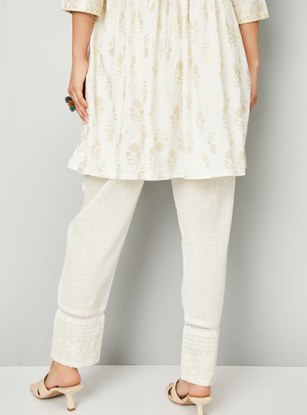 Women Embroidered Straight Pants