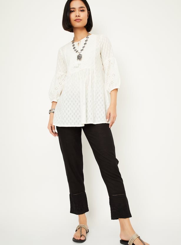 Women Embroidered Straight Pants