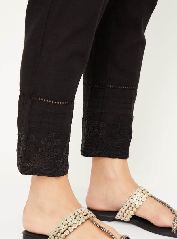 Women Embroidered Straight Pants