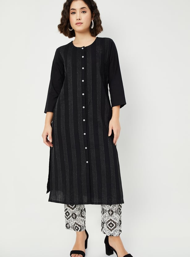 Women Embroidered Straight Kurta Set