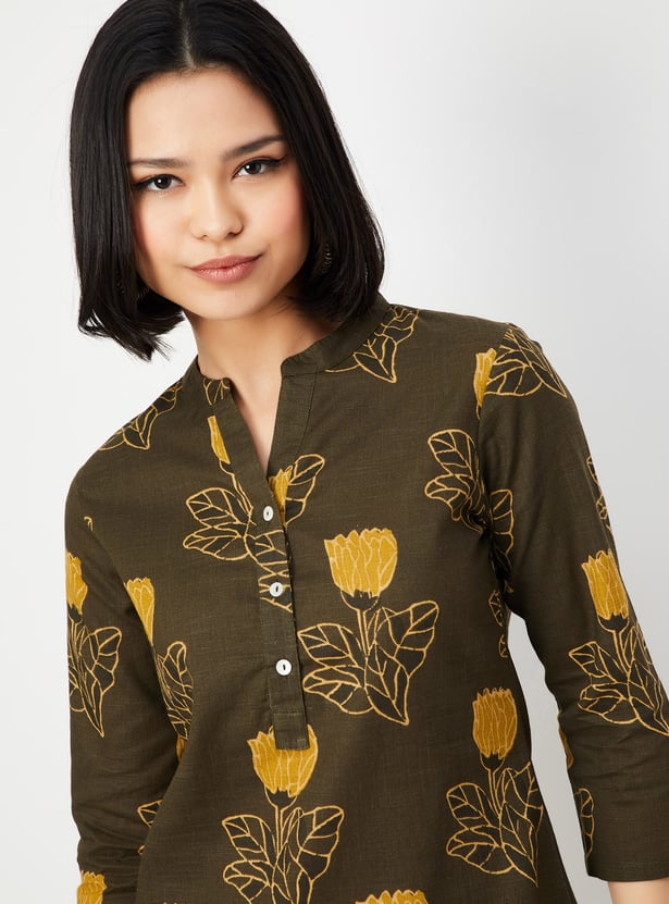 Women Floral Print Straight Kurta Set