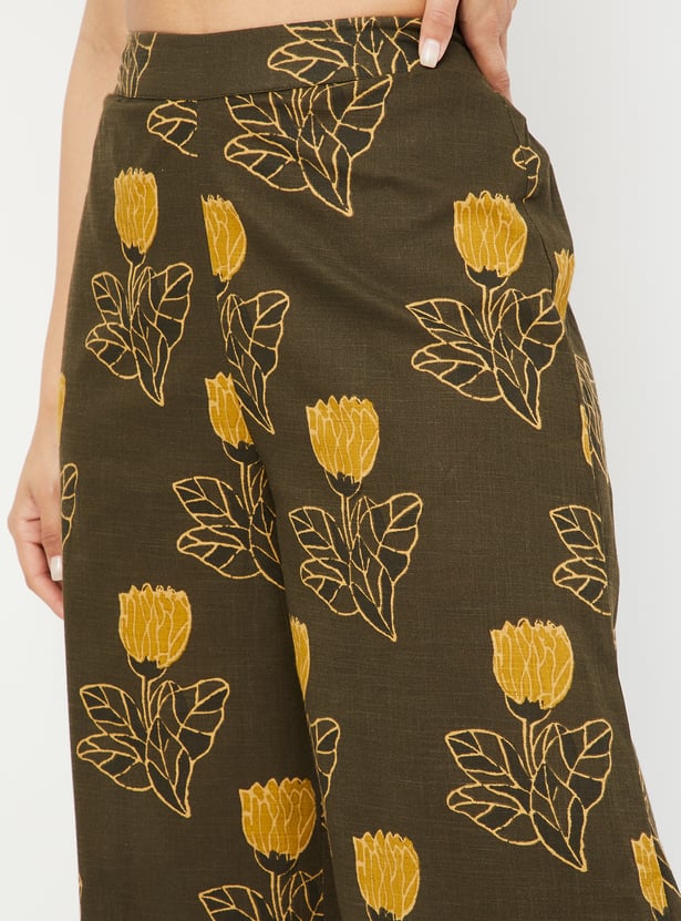 Women Floral Print Straight Kurta Set
