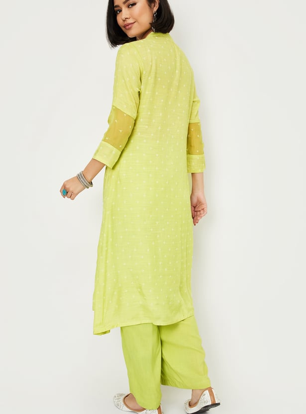 Women Embroidered A-line Kurta Set