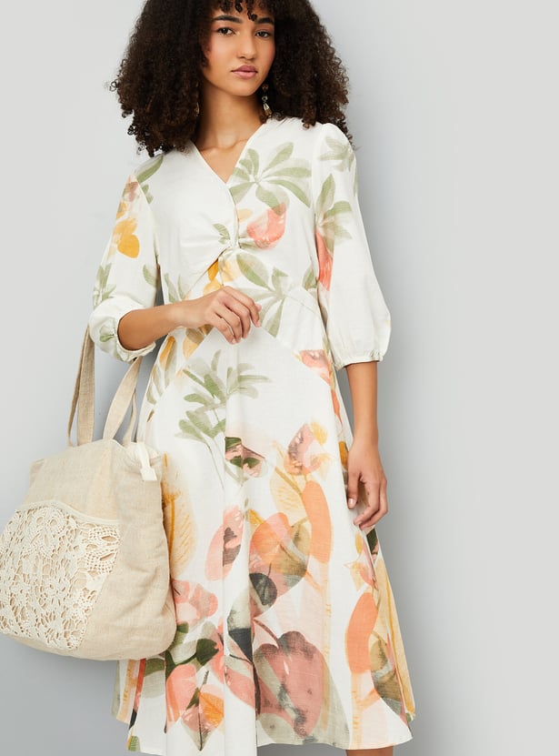 Kalki x Max Floral Print A-line Midi Dress