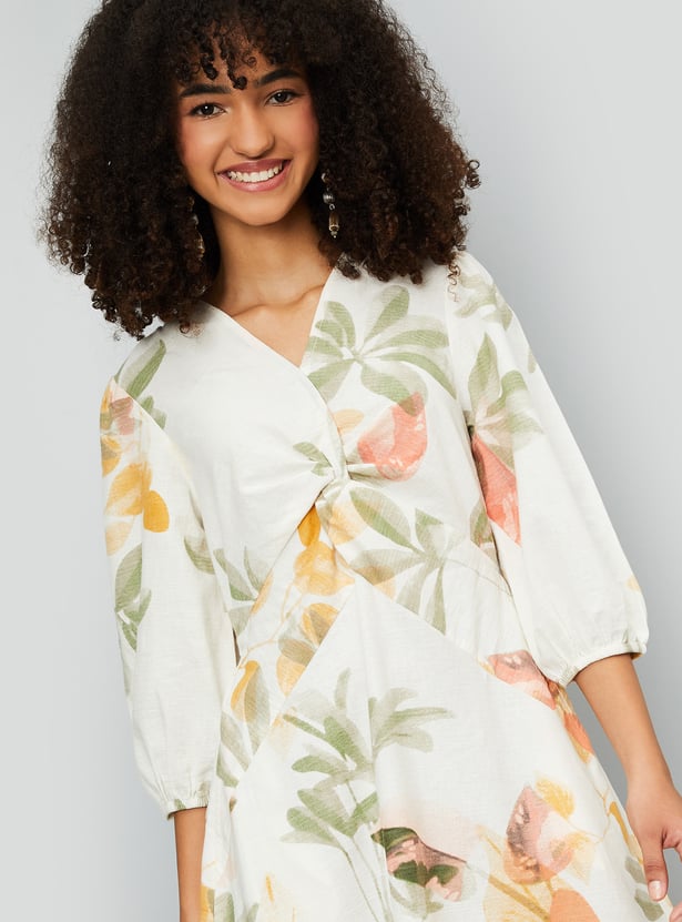 Kalki x Max Floral Print A-line Midi Dress