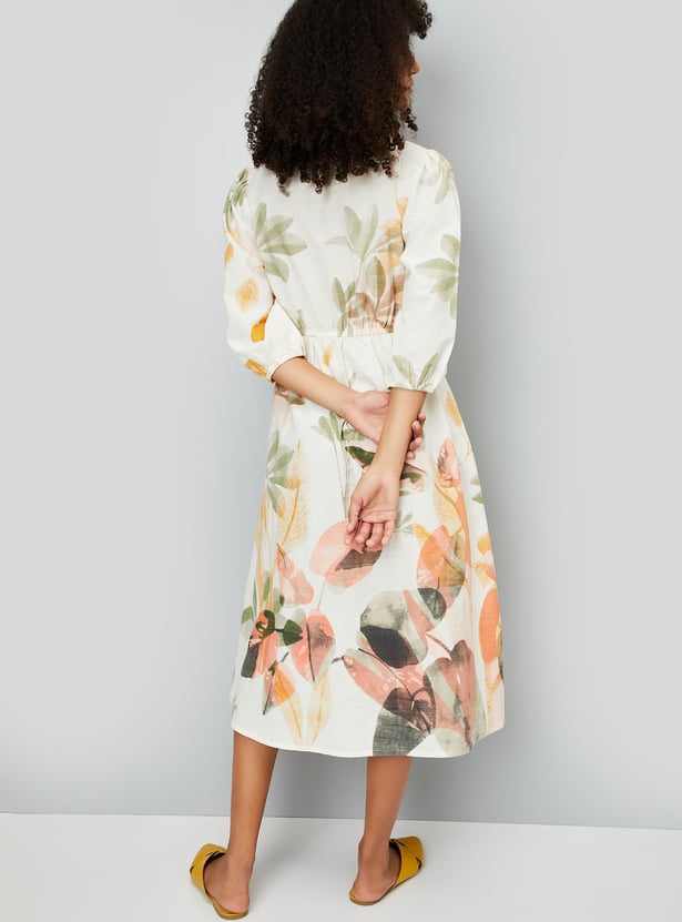 Kalki x Max Floral Print A-line Midi Dress